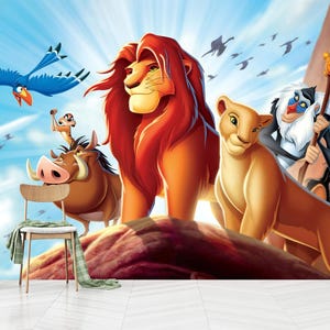 Papel pintado infantil de El Rey León: autoadhesivo, no tejido, despegar y pegar