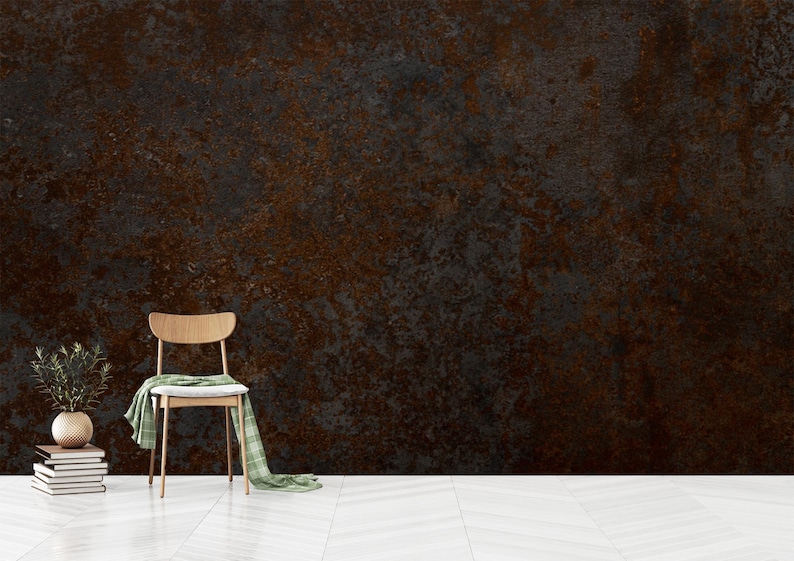 Dark Rusty Iron Wallpaper, Rust Mural, Metal Cladding and Bar Wallpaper