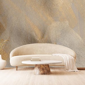 Carta da parati moderna veneziana dorata, pittura decorativa effetto finto effetto carta da parati, stucco per soggiorno, autoadesiva, staccabile e attaccabile, non tessuta