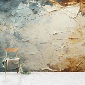 Zerrissenes beiges Papier, strukturierte Tapete, zerrissenes rostiges Wandbild, Vintage-Grunge-Wand-Dekor, Antike Wandkunst, selbstklebend, Schälen und Aufkleben, Vlies