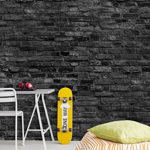 Decorazione muro mattoni neri, arte muro mattoni, decorazione muro mattoni, design minimalista, autoadesivo stacca e attacca, tessuto non tessuto