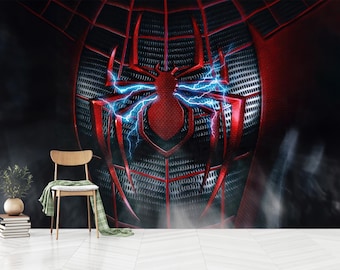 Spiderman Logo Peel and Stick Wallpaper: Self-Adhesive Non-Woven
