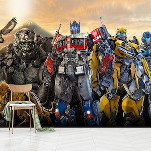 Transformers Kids Room Wallpaper: Optimus Prime Peel and Stick Non-Woven