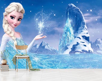 Behang prinses Elsa kinderkamer: Frozen Peel and Stick, non-woven
