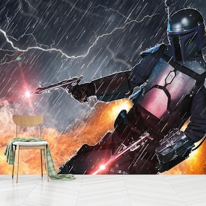 Papier peint Star Wars, décoration murale Deviantart, chambre d&#39;enfant Star Wars, auto-adhésif, non tissé