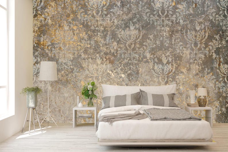 Gold Venetian Wallpaper: Abstract Faux Texture, Peel and Stick - Etsy
