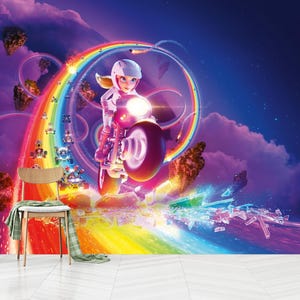 Super Mario Racing Wallpaper: Kids Room Decor, Peel and Stick Non-Woven