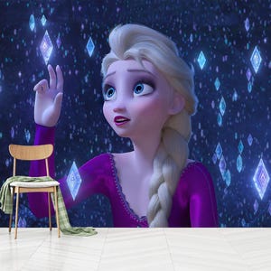 Frozen 2 Snowflake Peel and Stick Wallpaper: Elsa Kids Room Decor