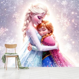 Frozen Princesses Wallpaper Peel and Stick, Princess Elsa and Anna Wallpaper,Princess  Anna Wallpaper,Self Adhesive,Peel and Stick,Non-Woven