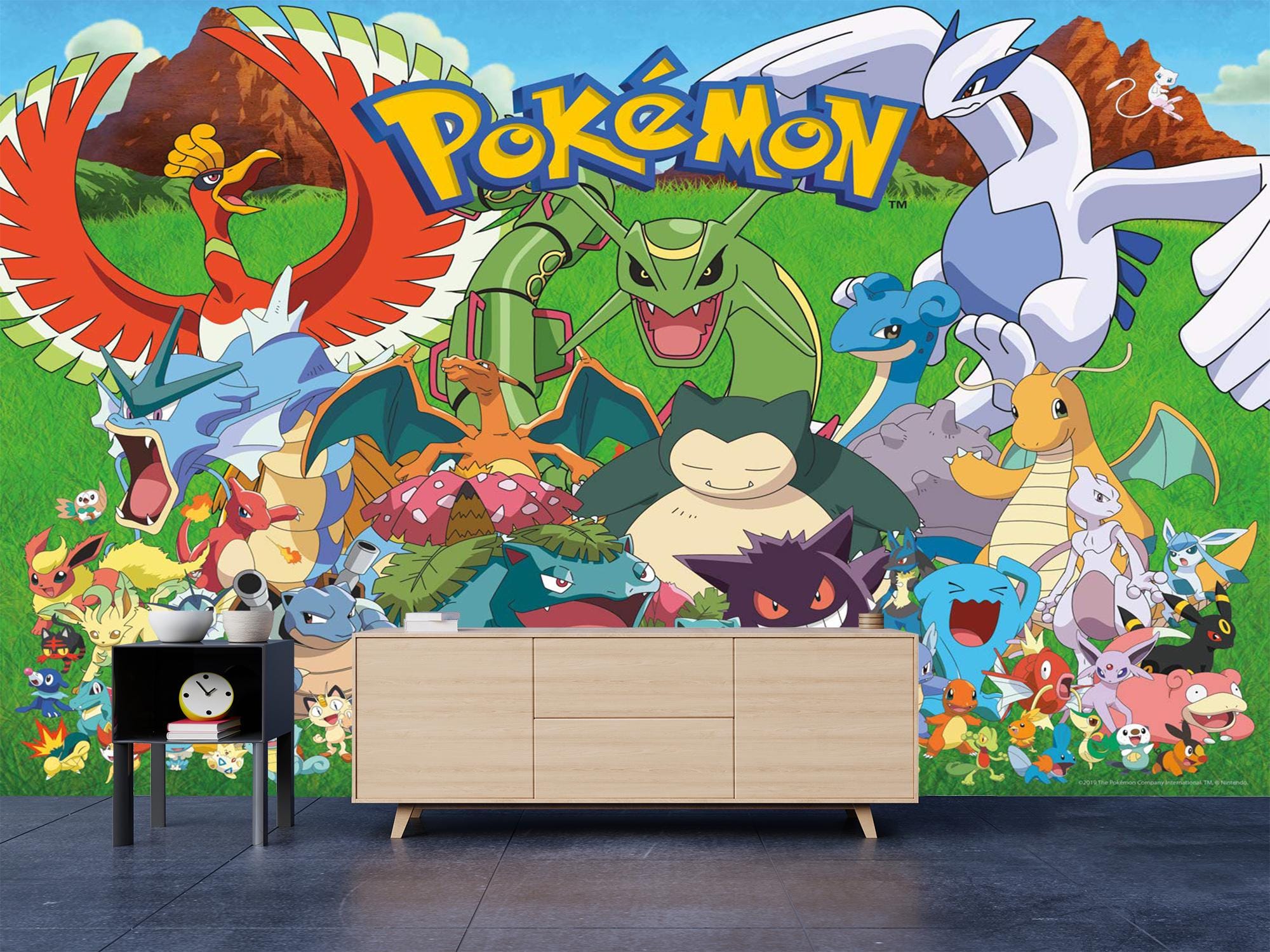 Fototapeta Pokemon do pokoju dziecięcego, Pikachu, Charizard Tapeta  dekoracyjna, samoprzylepna, odklej i przyklej, włóknina - Etsy Polska, image size:2000x1500