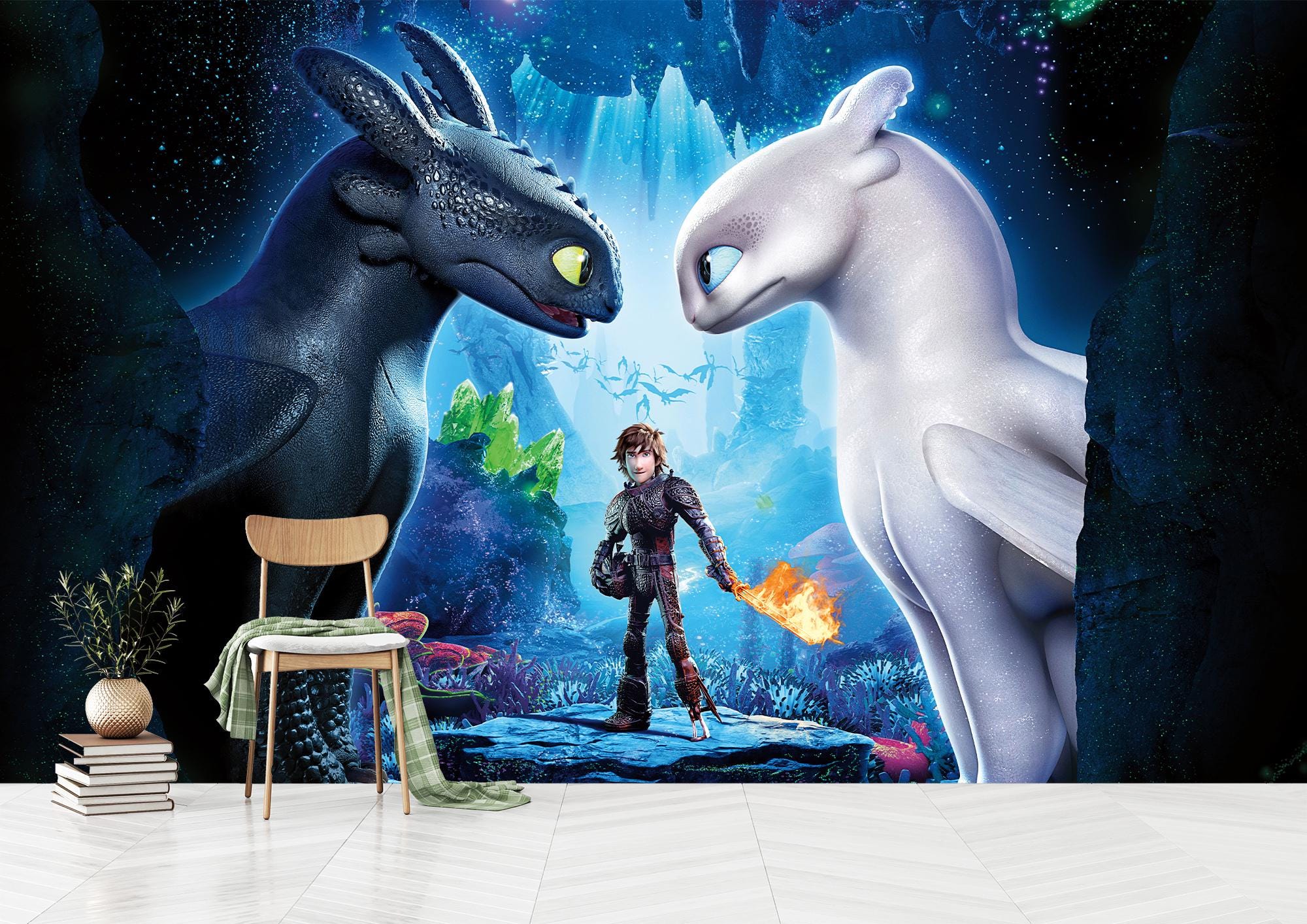 Kids Dragon Wallpaper Mural: Peel and Stick Non-woven - Etsy