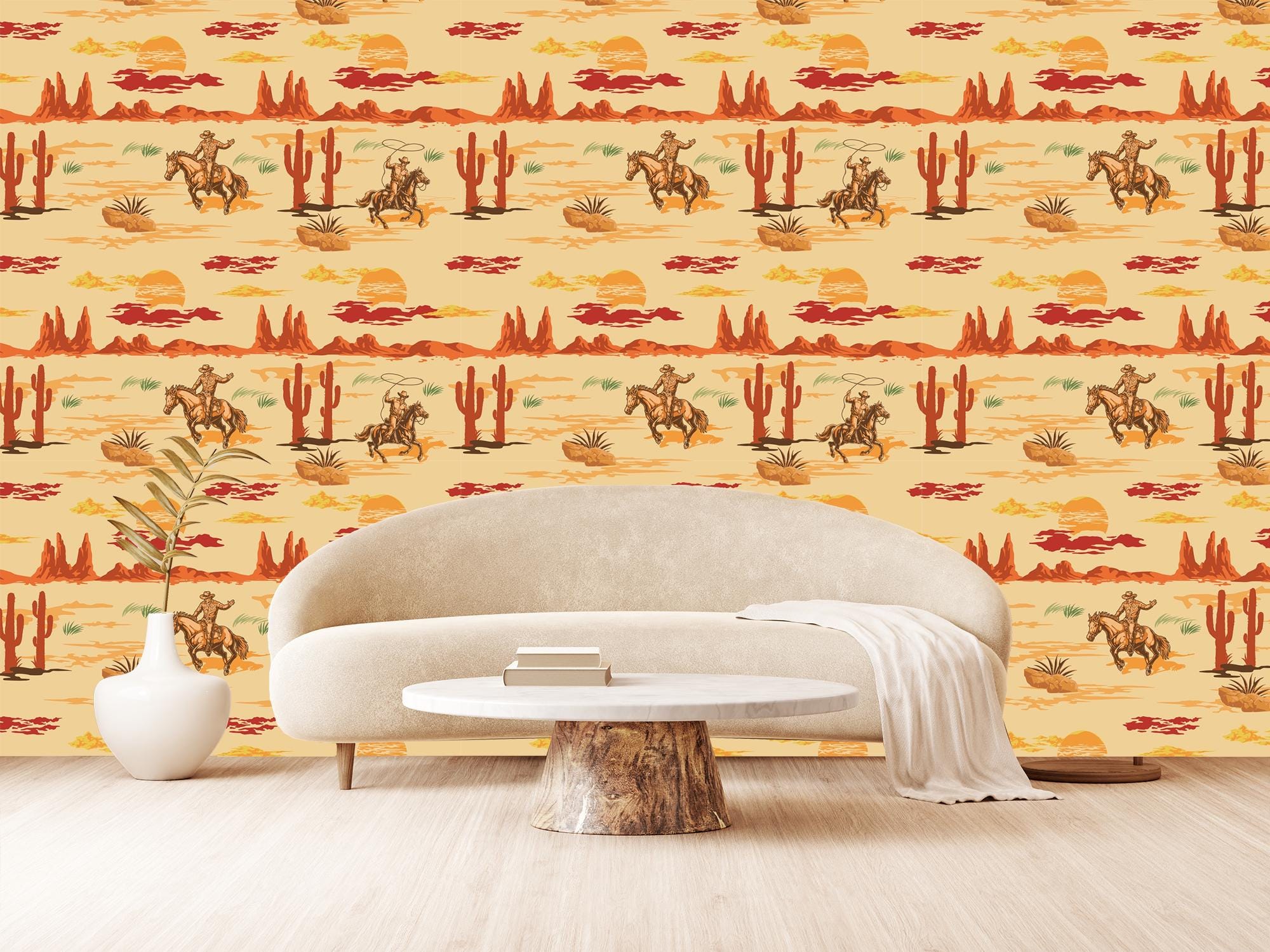 ヴィンテージカウボーイ壁紙：ウエスタンホースライダーのアクセント