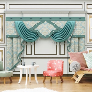 Golden Column Design Wallpaper: Peel and Stick Non-Woven