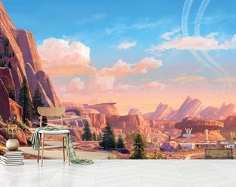 Cars Wallpaper Mural - Kids Room Decor - Boys Room (Peel & Stick)