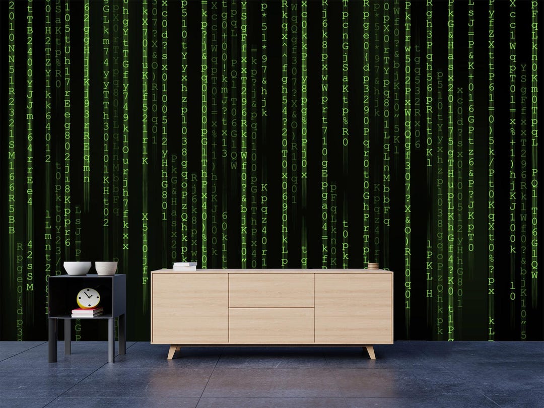 Matrix Wallpaper Peel and Stick,green Digital Code Wallpaper,green ...