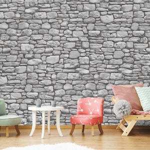 Carta da parati moderna in pietra staccabile e attaccabile, decorazione da parete effetto pietra non tessuto, design speciale in pietra per pareti, autoadesiva, staccabile e attaccabile, non tessuto