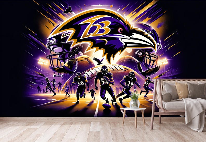 Baltimore Ravens Wallpaper Peel and Stick: NFL American Football Wall ...