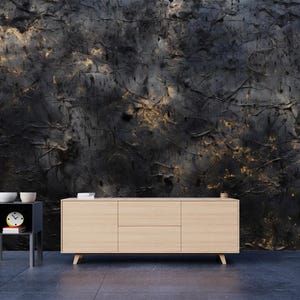 Black Copper Textured Wallpaper Peel and Stick,Dark Rusty Mural,Grunge Wall Decor,Ancient Wall Art,Self-Adhesive, Peel And Stick, Non-Woven
