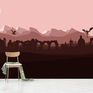 Dragon Wall Mural: Peel and Stick Non-Woven Wallpaper