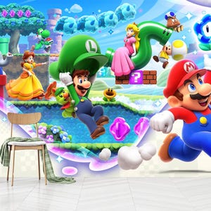 Super Mario Wallpaper: Self-Adhesive Non-Woven Game Room Decor