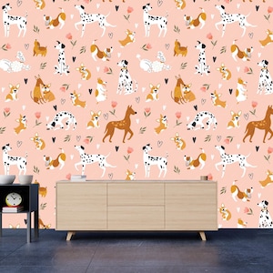 Mixed Breed Dog Wallpaper: Animal Print Peel and Stick