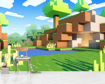 Minecraft-behang voor kinderkamer