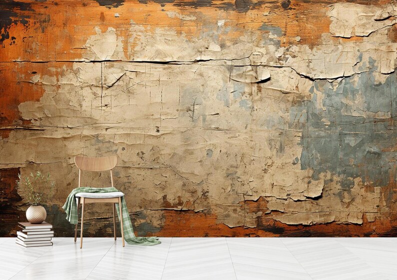 Vintage Old Textured Wallpaper, Antique Concrete Wallpaper Peel and