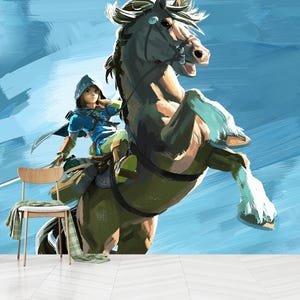 Zelda Breath of the Wild Wallpaper: Kids Playroom Decor, Self-Adhesive Mural