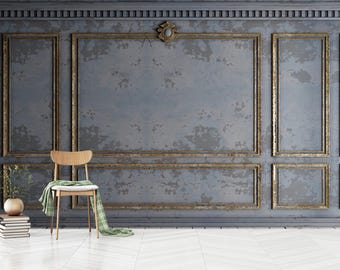 Antique Stucco Wood Panel Wallpaper Mural: Peel and Stick or Non-Woven
