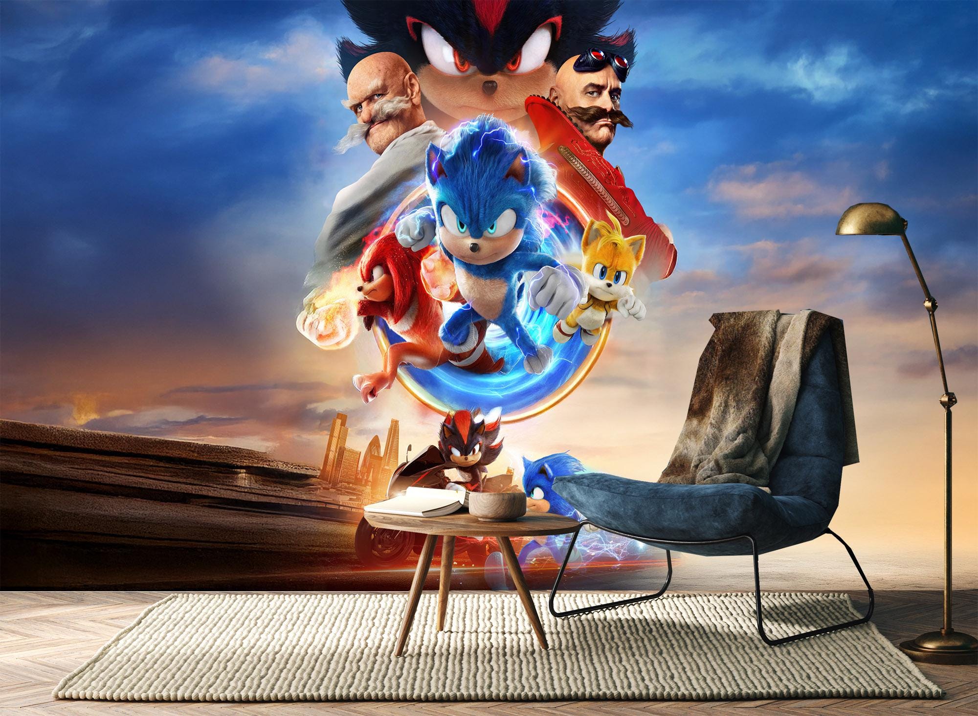 ソニック・ザ・ヘッジホッグの壁紙：子供向け漫画の剥がして貼る壁紙