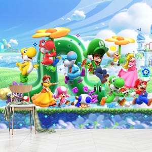 Super Mario Bros Wall Mural: Self-Adhesive Kids Room Decor
