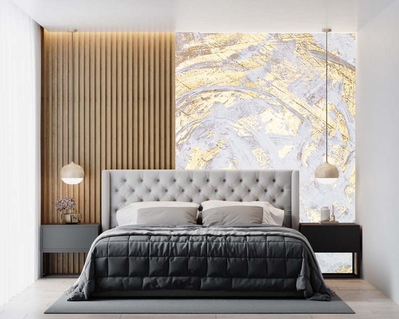 Gold Pattern Adhesive Wall Decor,gold Peel and Stick Mural, Brush