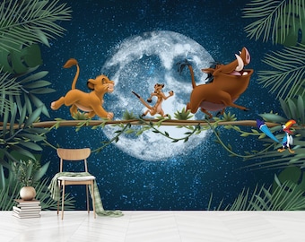 Simba Wallpaper, Lion King Wallpaper, Peel and Stick Kids Room Decor