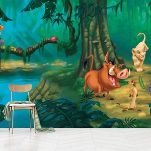 Kinderkamerbehang Lion King And Friends-thema, Lion King-behang, babycadeaus, zelfklevend, peel and stick, niet-geweven