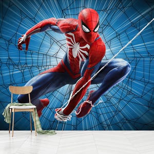 Spiderman Peel and Stick Wallpaper: Superhero Boys Room Mural, Non-Woven
