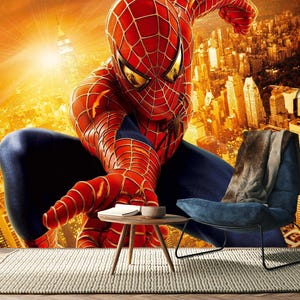 Carta da parati supereroi da staccare e attaccare per la cameretta dei bambini, carta da parati Spiderman per la camera dei ragazzi, carta da parati per bambini, autoadesiva, da staccare e attaccare, tessuto non tessuto