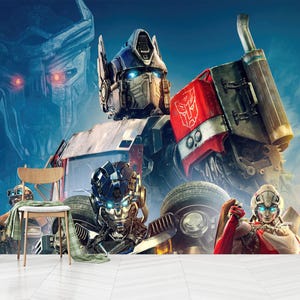 Transformers Kids Room Wallpaper Mural: Peel and Stick, Non-Woven