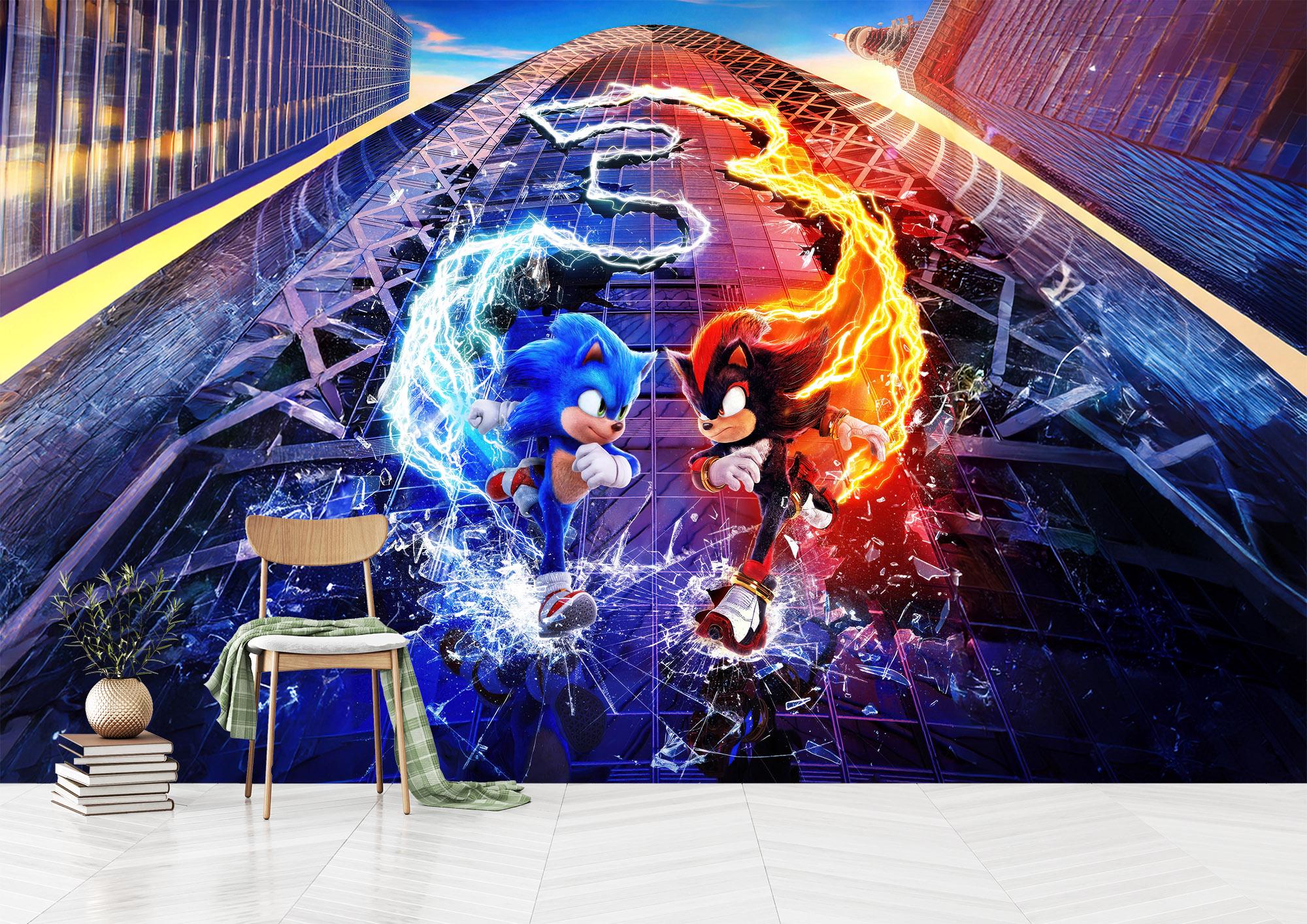 ソニック・ザ・ヘッジホッグの壁紙：剥がして貼るだけの子供部屋