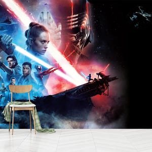Carta da parati Star Wars per camera da letto per ragazzi, carta da parati Star Wars per cameretta dei ragazzi, autoadesiva, stacca e attacca, tessuto non tessuto