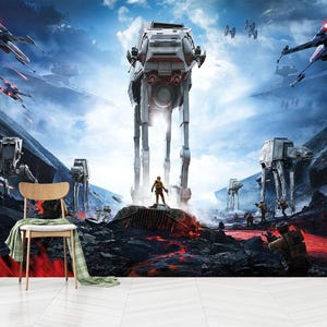 Papier peint vaisseau spatial Star Wars : papier peint autocollant pour chambre de garçons