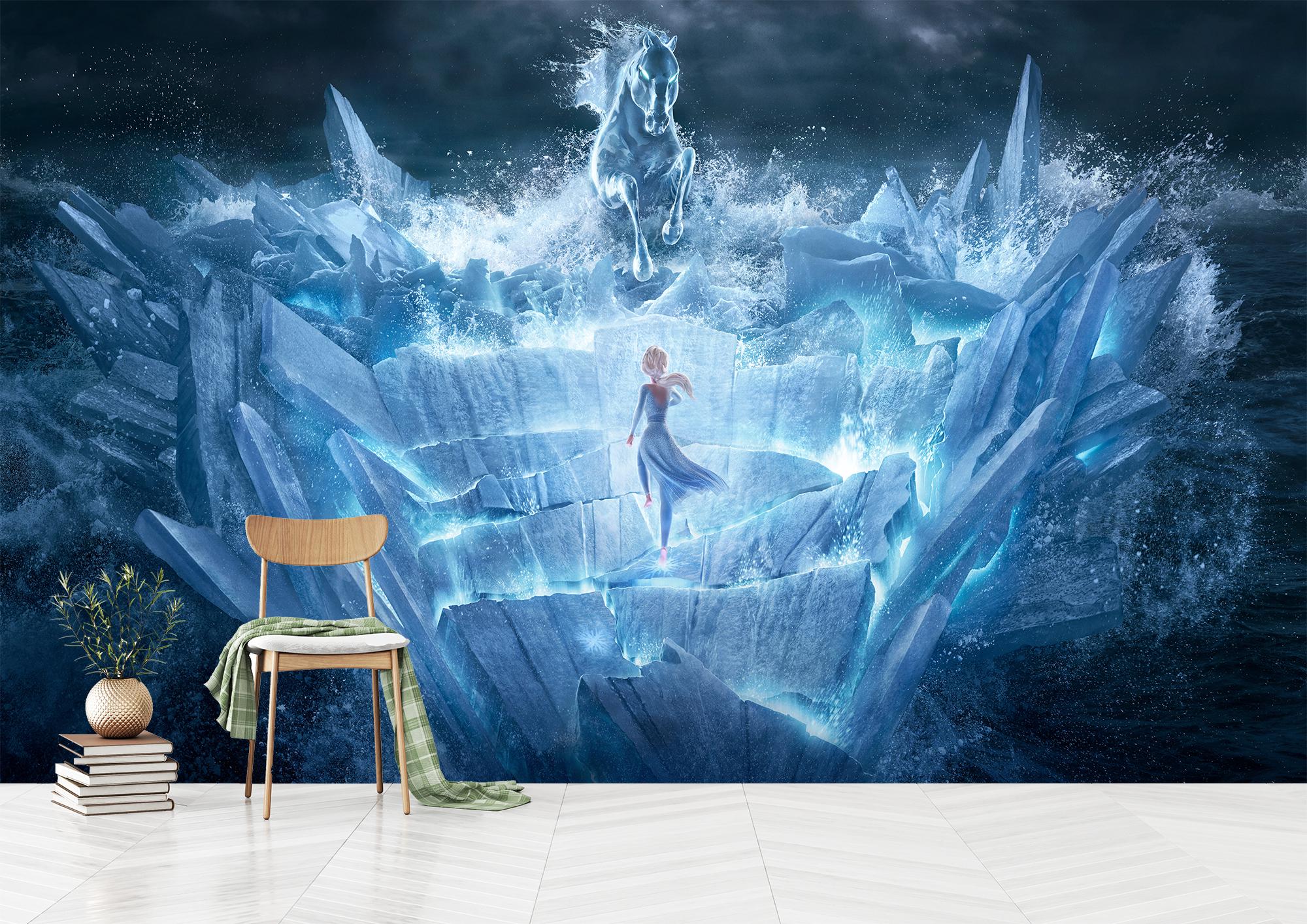 エルサ姫の子供部屋用壁紙：アナと雪の女王のウォールアート（剥がして 
