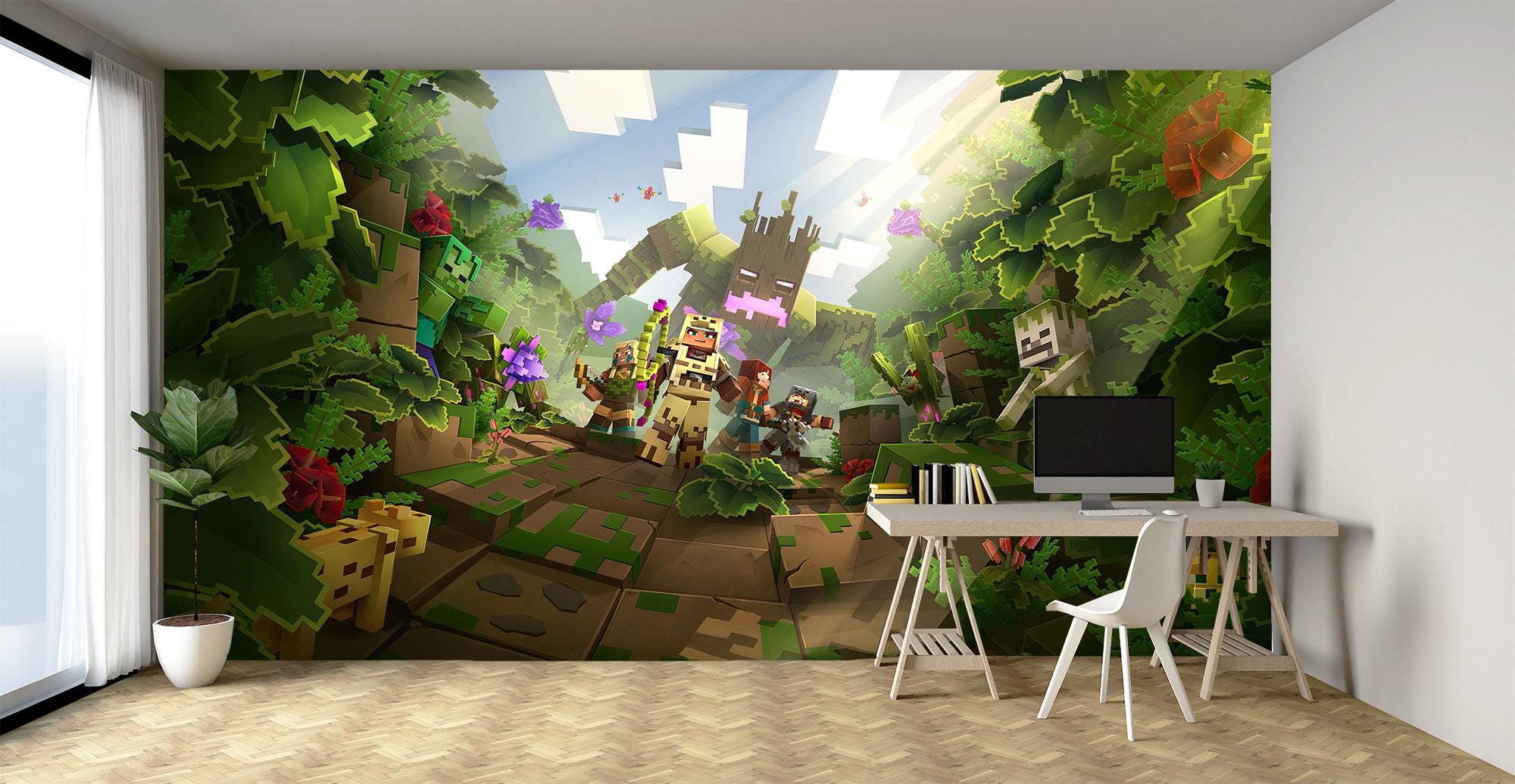 Pixel Wall Mural for Kids' Room, Peel and Stick, Non-woven - Etsy, image size:2000x1035