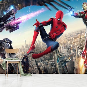 Papier peint Spiderman pour chambre d'enfant, décoration murale super-héros pour garçon, salle de jeux, auto-adhésif, non tissé