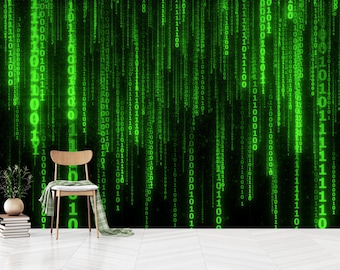 Matrix Code Wallpaper: Cyberpunk Wall Art, Peel and Stick