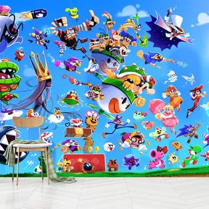 Super Mario Kids Room Mural: Peel and Stick Wallpaper