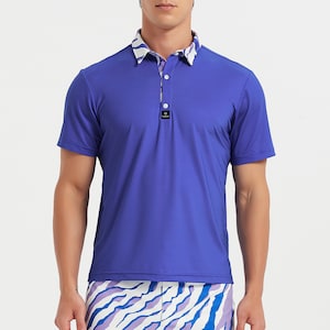 Men's White Short Sleeve Performance Golf Polo Men shirt for Golf Party