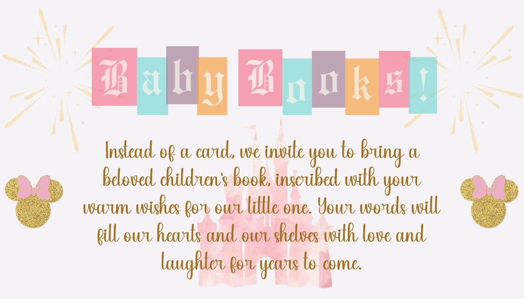 It's a Girl magic Kingdom Baby Shower Invitation Bundle, Disneyland