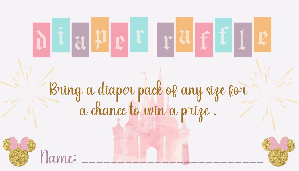 It's a Girl magic Kingdom Baby Shower Invitation Bundle, Disneyland