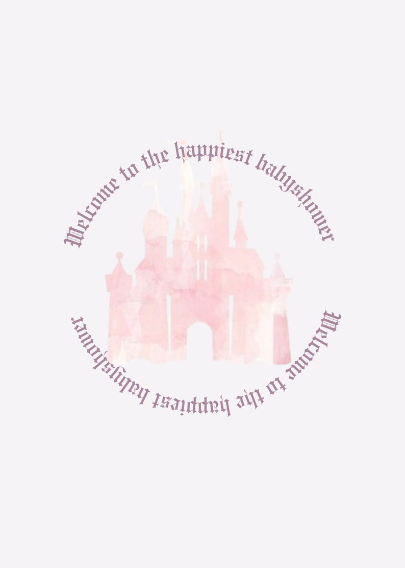 It's a Girl magic Kingdom Baby Shower Invitation Bundle, Disneyland