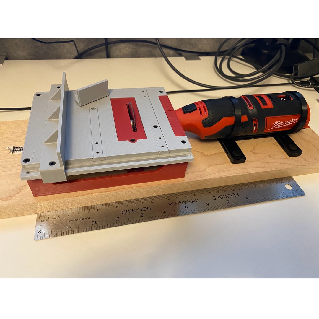 3D Printable Table Saw Conversion Kit for Milwaukee Rotary Tool 246020